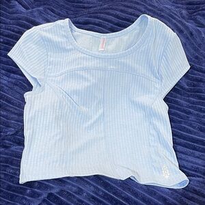 FP Movement by Free People Light Blue Crop Top